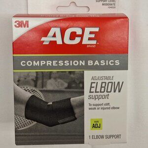 ACE Adjustable Elbow Support Brace Compression Basics 3M NWT Black Adjustable